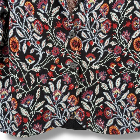 Peruvian Connection Kashmiri Floral Knit Blazer Jacket Women’s Size Large - Picture 2 of 8
